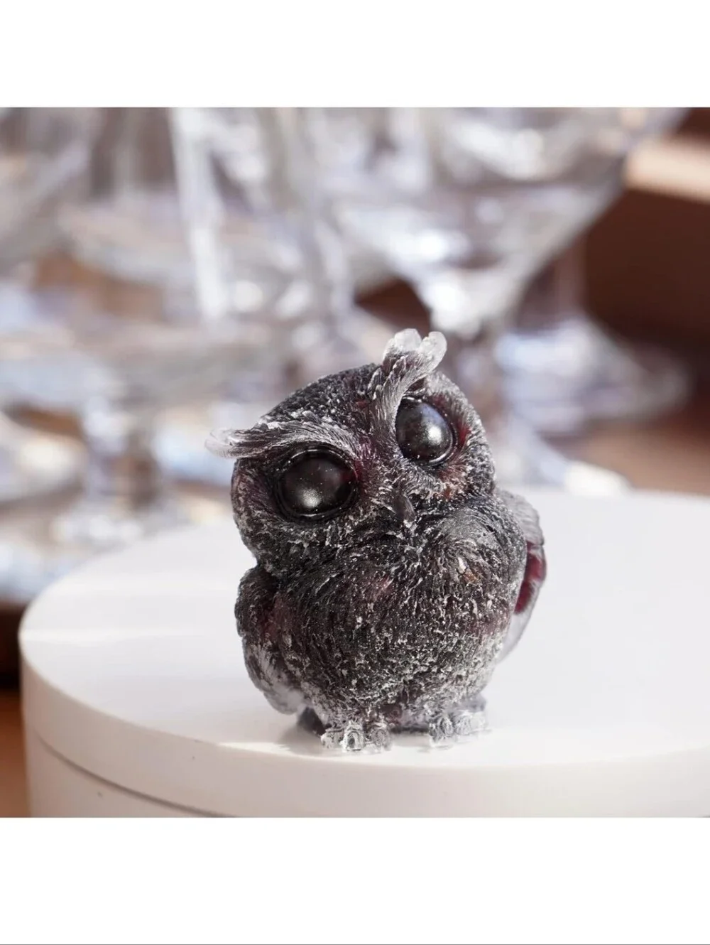 Plush Owl Small Pet Toy - Gray